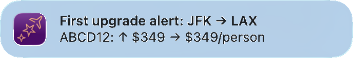 macOS notification showing a price drop alert
